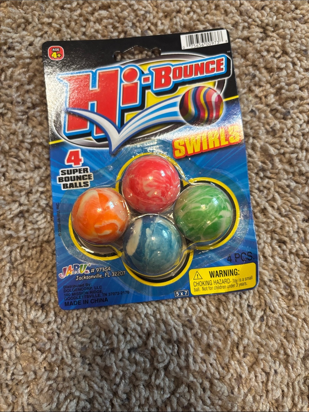 Hi-Bounce Swirl Super Bounce Balls - Multicolor Set of 4